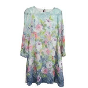 Sundance Silk Dress Watercolor Floral Sheer Size XS